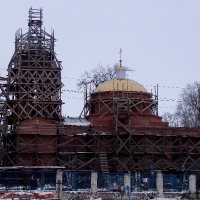 Успенский кладбищенский храм в городе Чаплыгин Липецкой области
